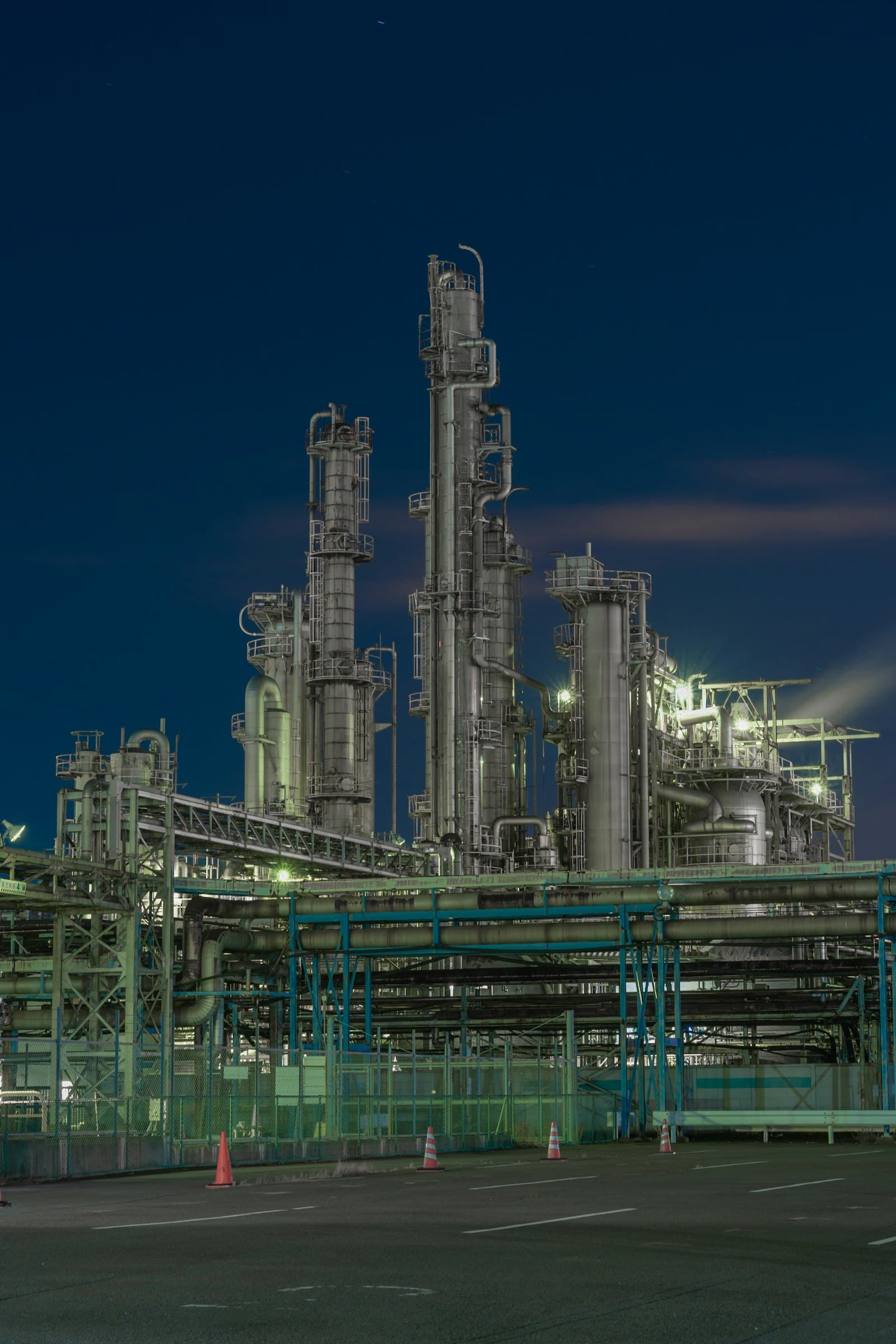 Industrial refinery at night
